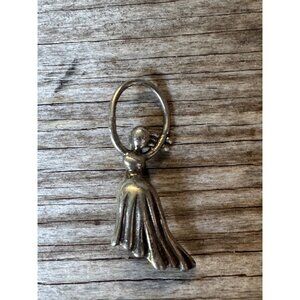 DM Sterling Silver Woman Dancing Figurine Pendant 925